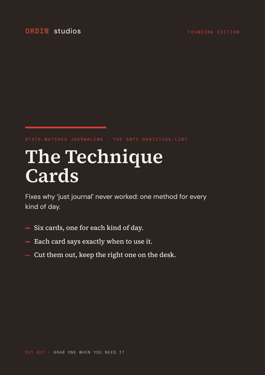 The Technique Cards, cover page