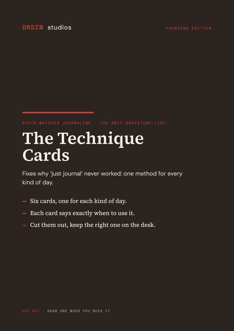 The Technique Cards, cover page