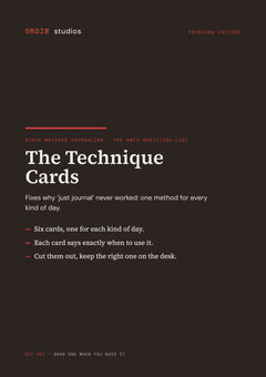The Technique Cards, cover page